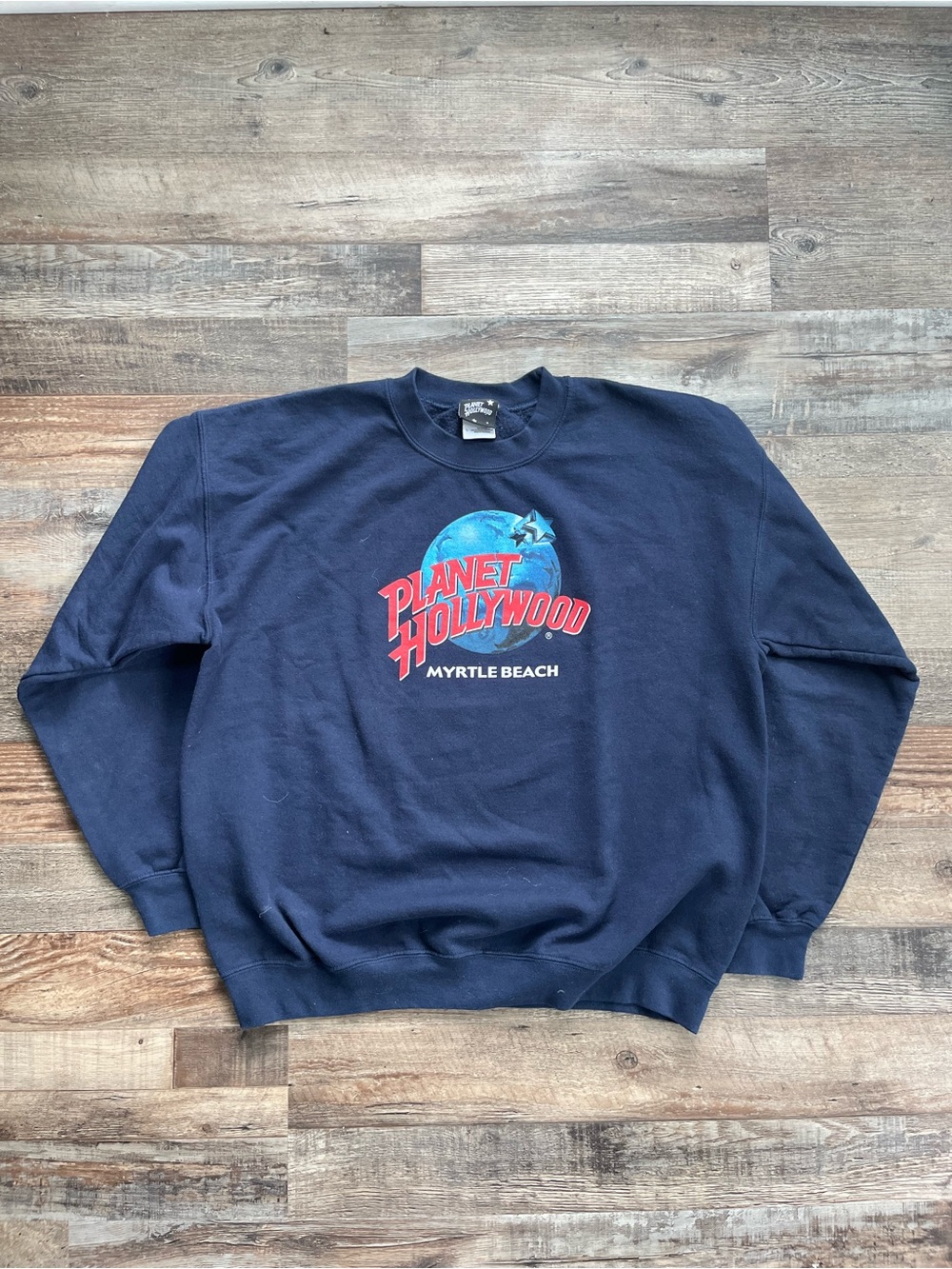 Planet Hollywood Myrtle Beach Navy Crewneck Sweatshirt